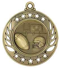 2 1/4 inch  Football Galaxy Medal