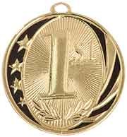 2 inch  1st Place Laserable MidNite Star Medal