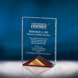 Crystal Plaque - Wood Base