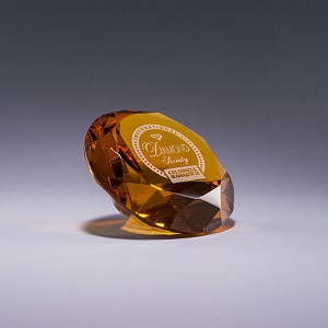 Diamond Paperweight - Amber