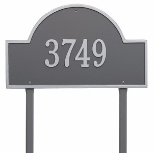 Pewter Silver Arch Marker Estate Lawn One Line
