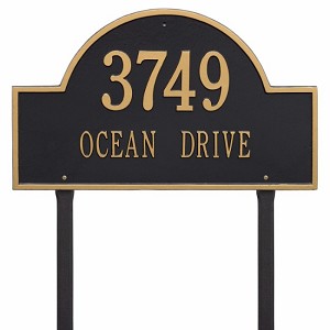 Black Gold Arch Marker Estate Lawn Two Line