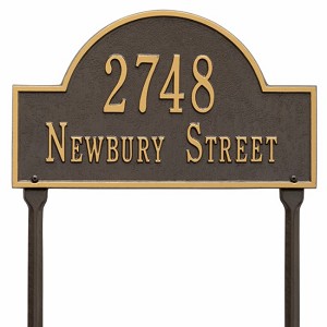 Bronze Gold Arch Marker Standard Lawn Two Line