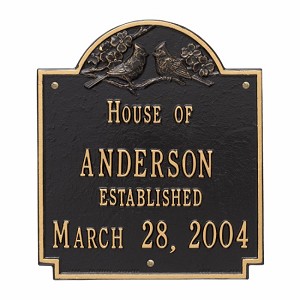 Black Gold Cardinal Wedding Plaque Standard Wall Two Line