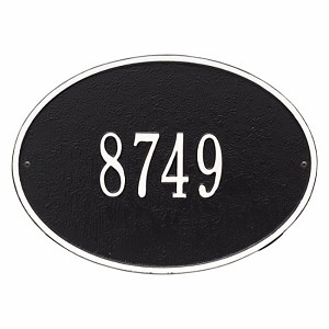 Black White Hawthorne Oval Standard Wall One Line