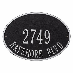 Black Silver Hawthorne Oval Standard Wall Two Line