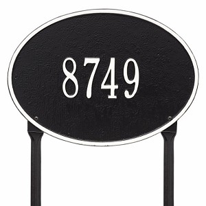 Black White Hawthorne Oval Standard Lawn One Line