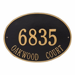 Black Gold Hawthorne Oval Estate Wall Two Line