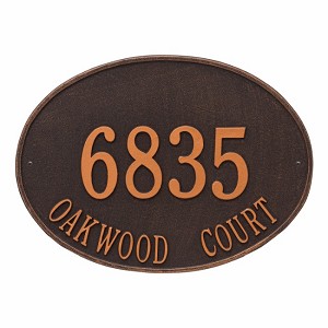 Oil Rubbed Bronze Hawthorne Oval Estate Wall Two Line