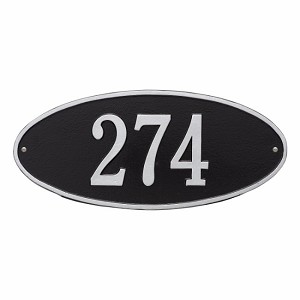 Black Silver Madison Oval Standard Wall One Line
