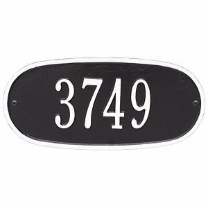 Black White Oval Plaque Std Wall One Line