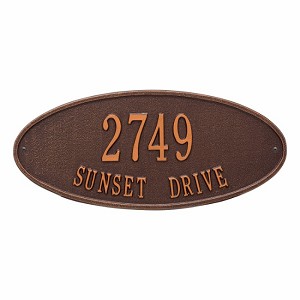 Antique Copper Madison Oval Standard Wall Two Line