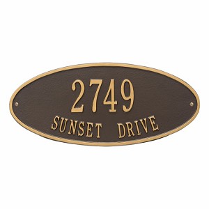 Bronze Gold Madison Oval Standard Wall Two Line