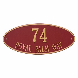 Red Gold Madison Oval Estate Wall Two Line