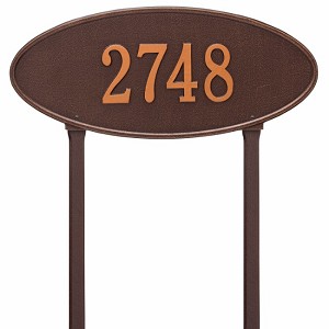 Antique Copper Madison Oval Estate Lawn One Line