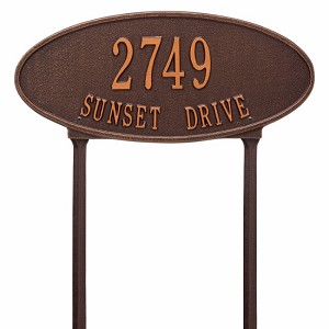 Antique Copper Madison Oval Standard Lawn Two Line