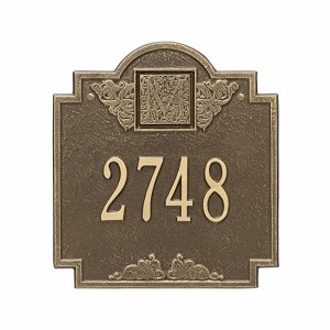 Antique Brass Monogram Standard Wall One Line