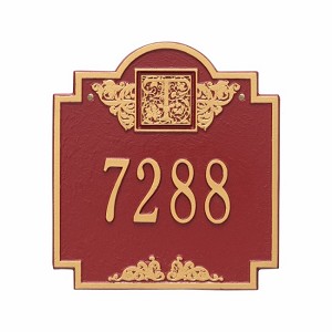Red Gold Monogram Standard Wall One Line