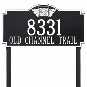 Black White Monogram Estate Lawn Two Line