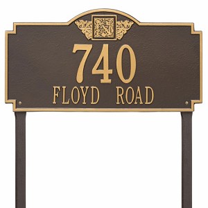 Bronze Gold Monogram Estate Lawn Two Line