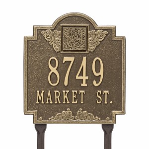 Antique Brass Monogram Standard lawn Two Line
